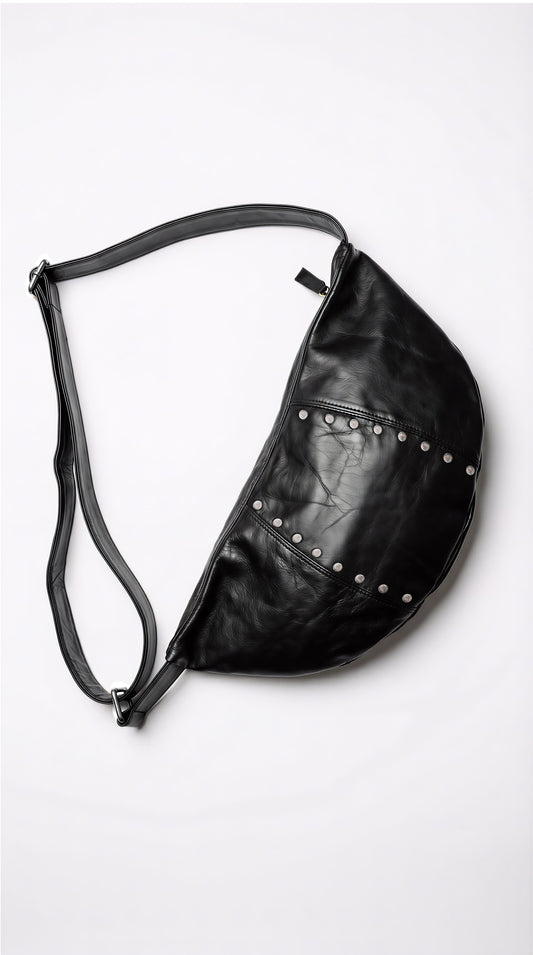Studded Crescent Sling Bag