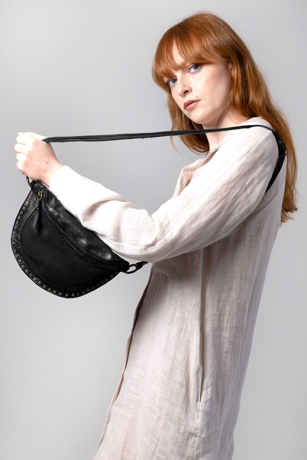 Half Moon Studded Bag