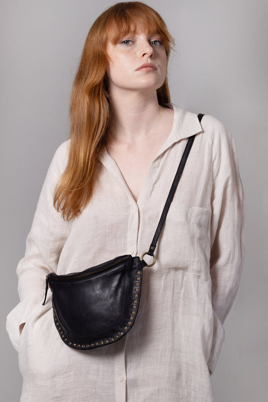 Half Moon Studded Bag