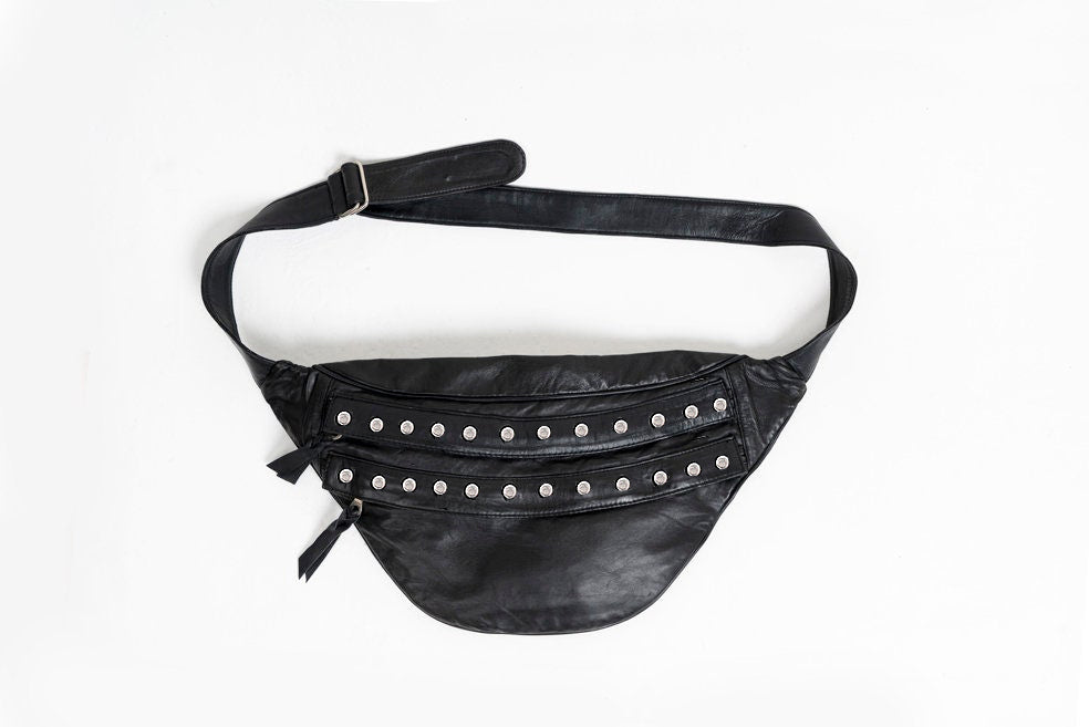 Soft Leather Studded Crossbody Bag