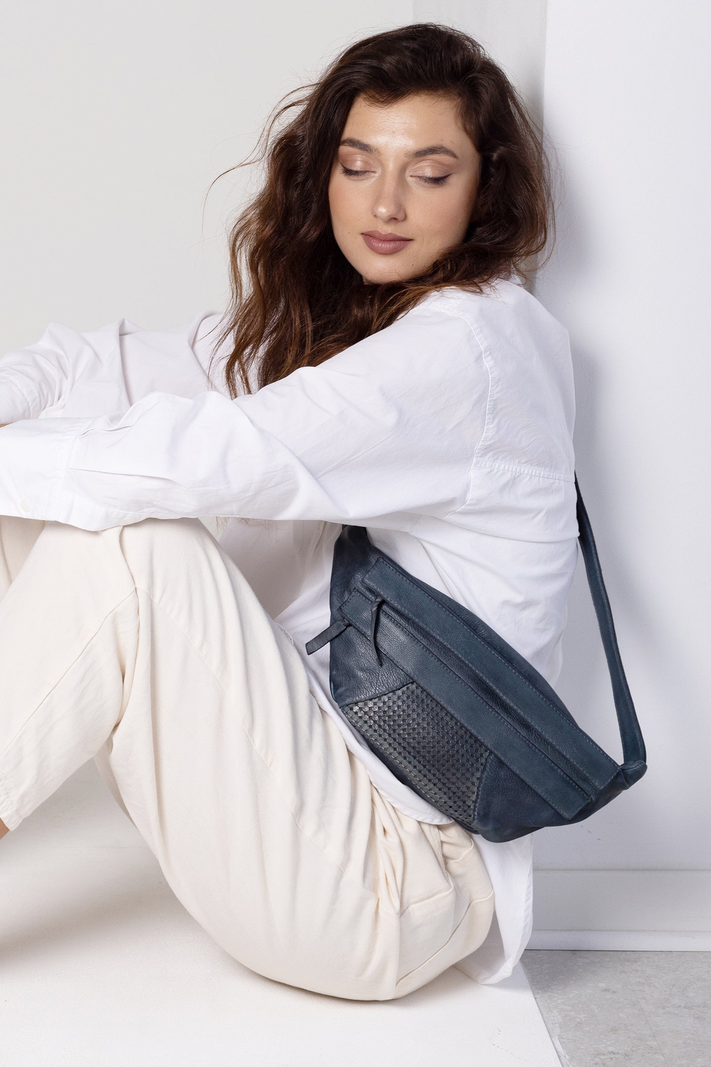 Bolso Bandolera Piel Verde Oliva