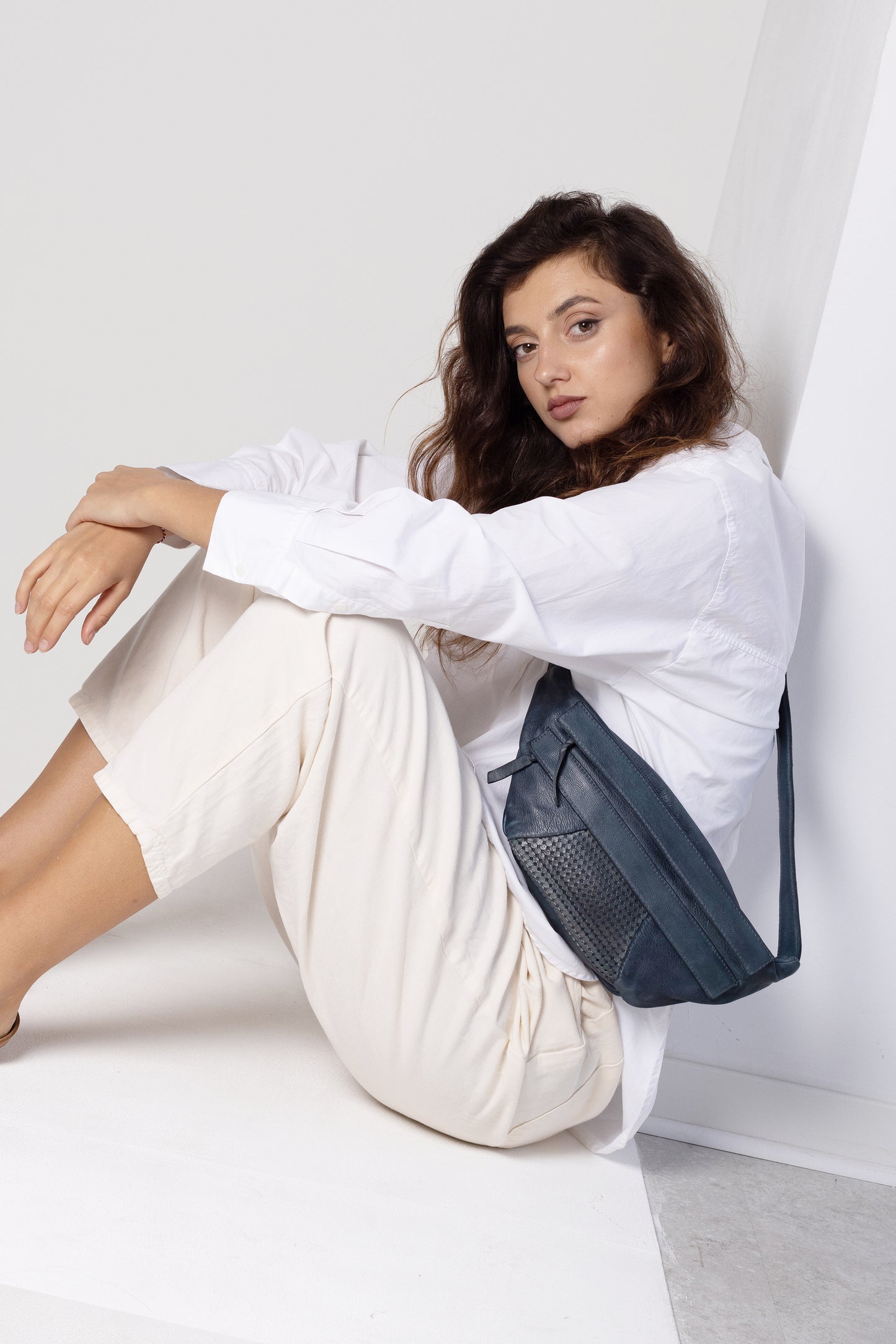 Bolso Bandolera Piel Verde Oliva