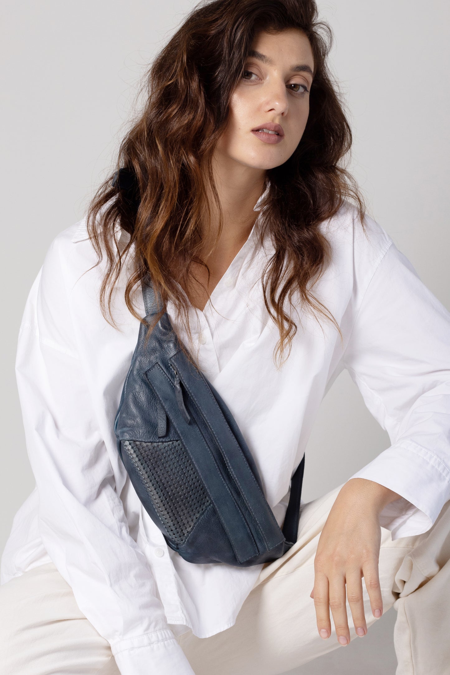 Bolso Bandolera Piel Verde Oliva