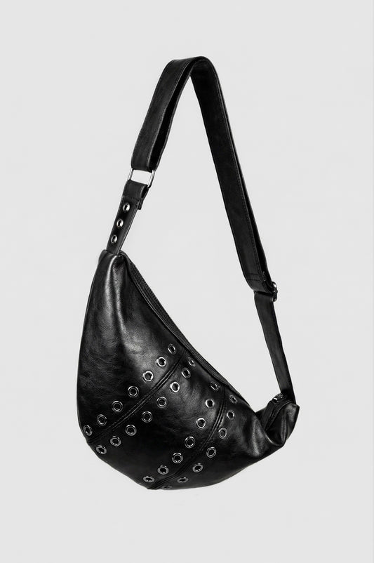 Eyelet Studded Shoulder Bag