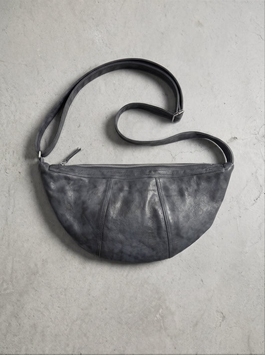 Vintage Grey Half Moon Bag