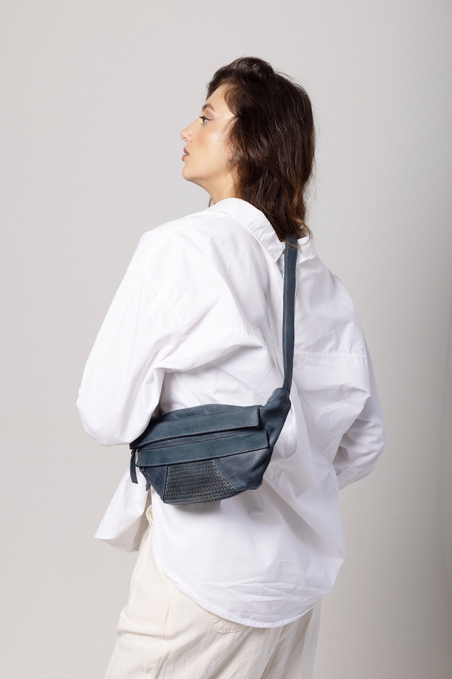 Bolso Bandolera Piel Verde Oliva