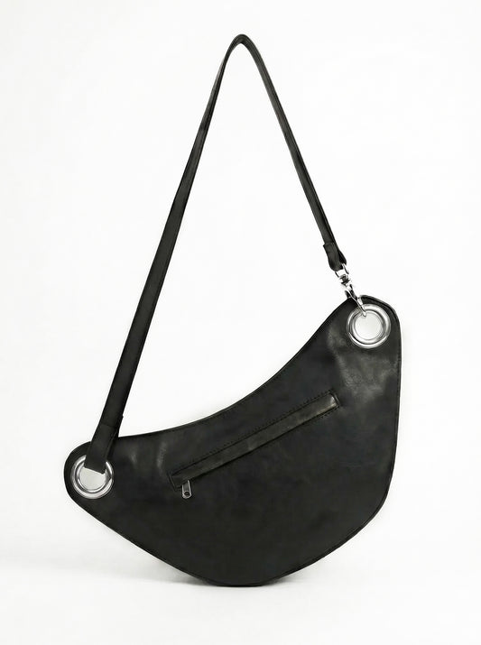 Black Studded Flap Bag