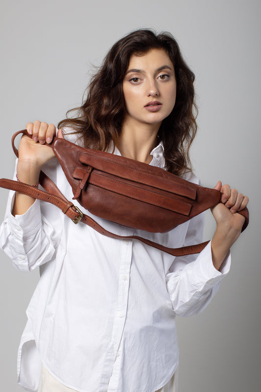 Tan Leather Sling Bag