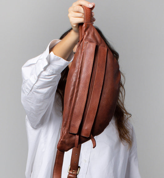 Tan Leather Sling Bag