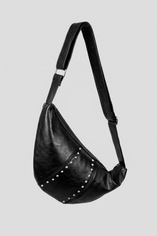 Studded Crescent Sling Bag