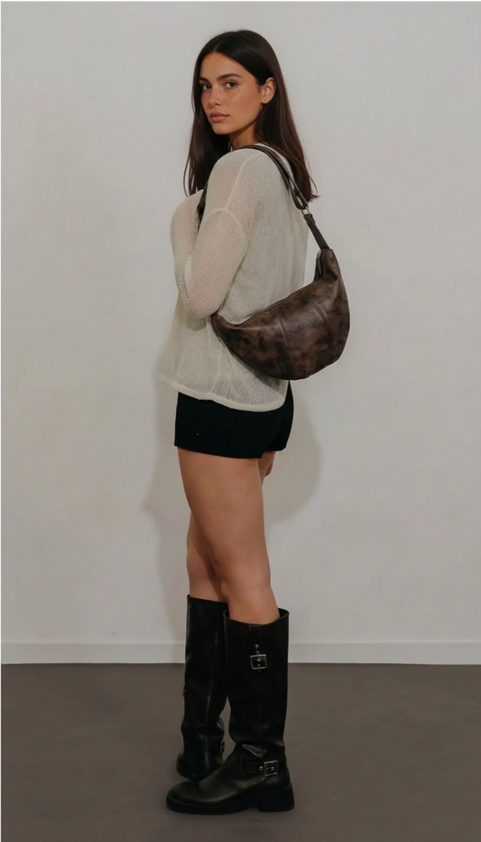 Vintage Brown Croissant Bag