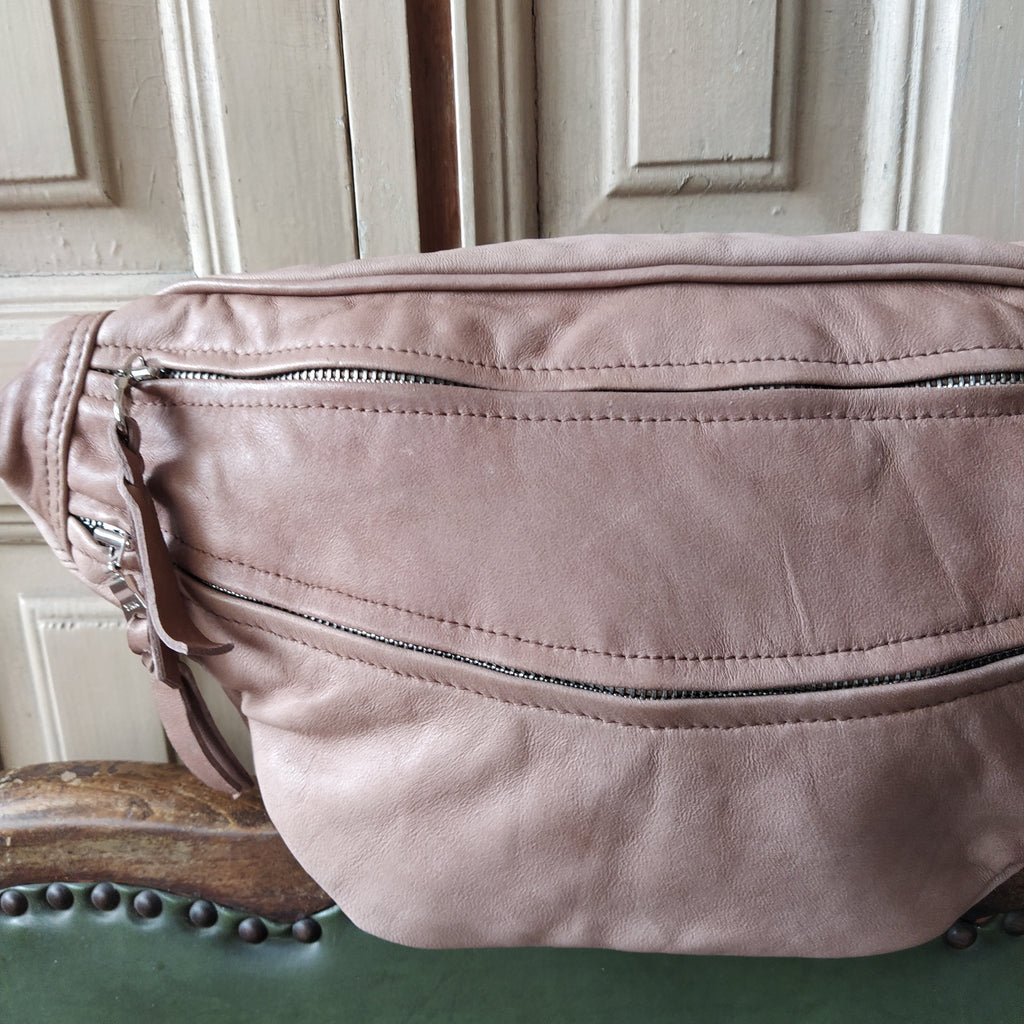 Nude Soft Leather Sling Bag