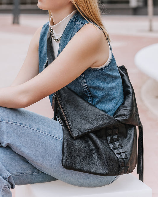 Slouchy Leather Hobo Bag