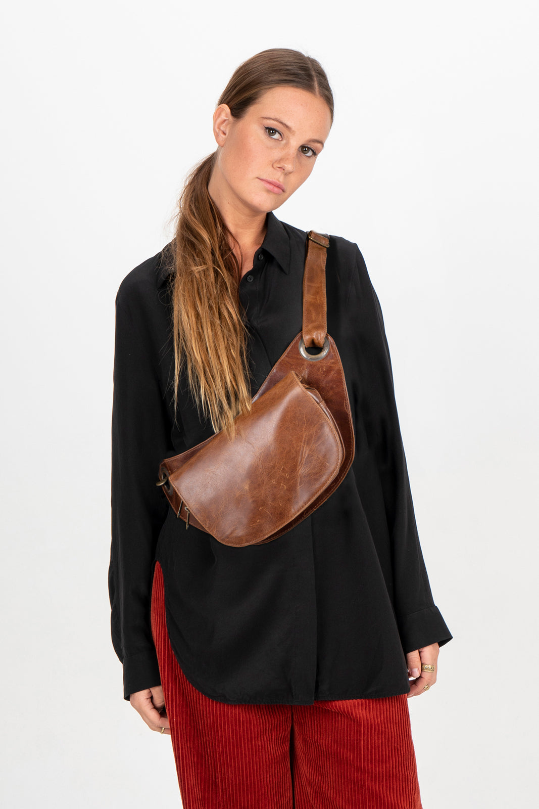 Natural Tan Leather Hip Bag