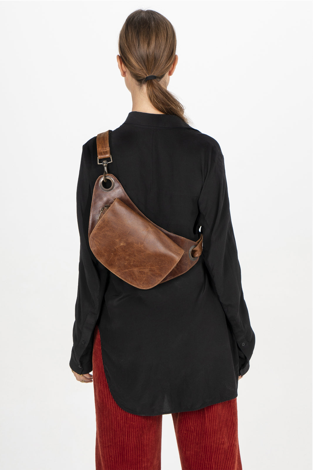 Natural Tan Leather Hip Bag