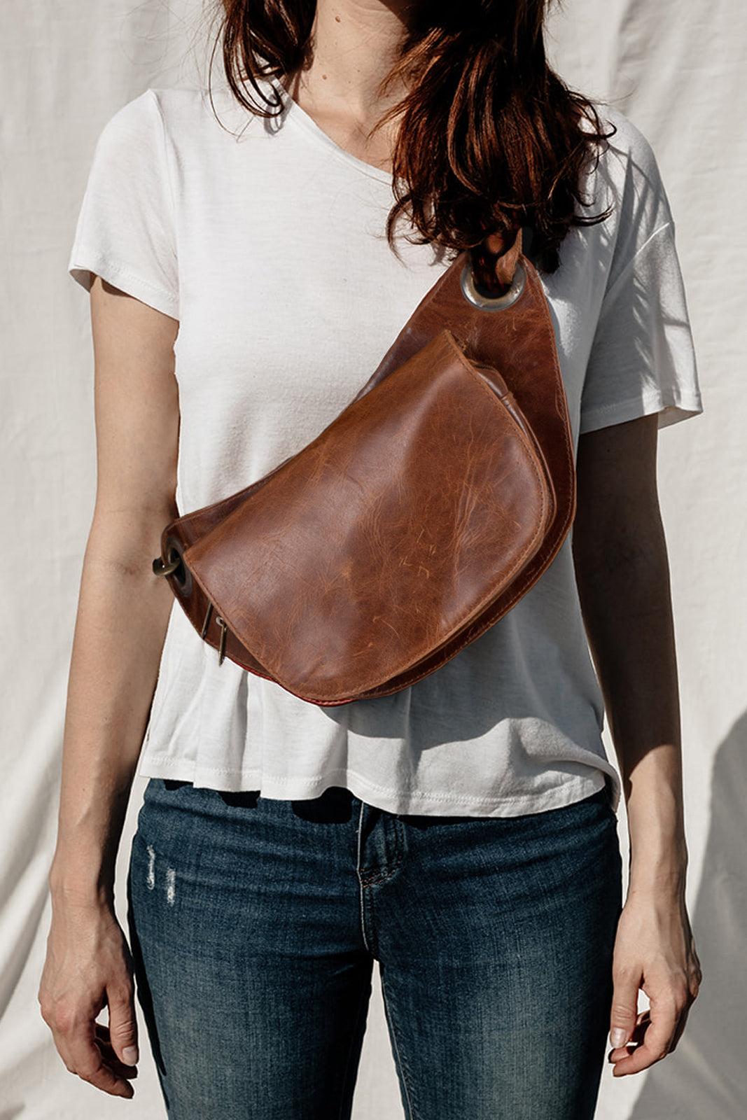 Natural Tan Leather Hip Bag
