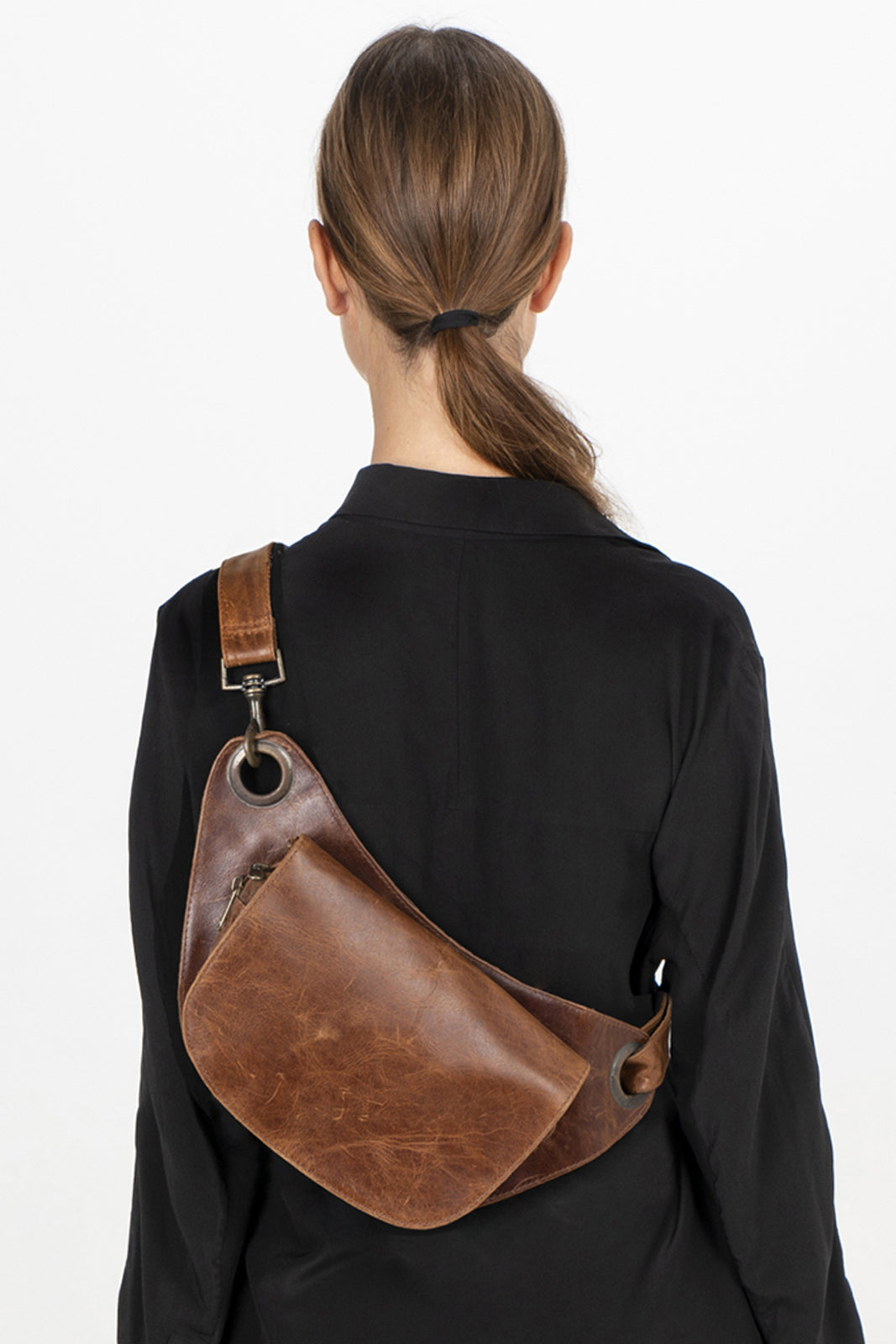 Natural Tan Leather Hip Bag