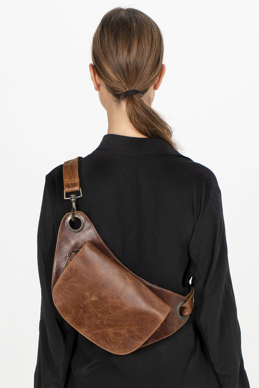 Natural Tan Leather Hip Bag
