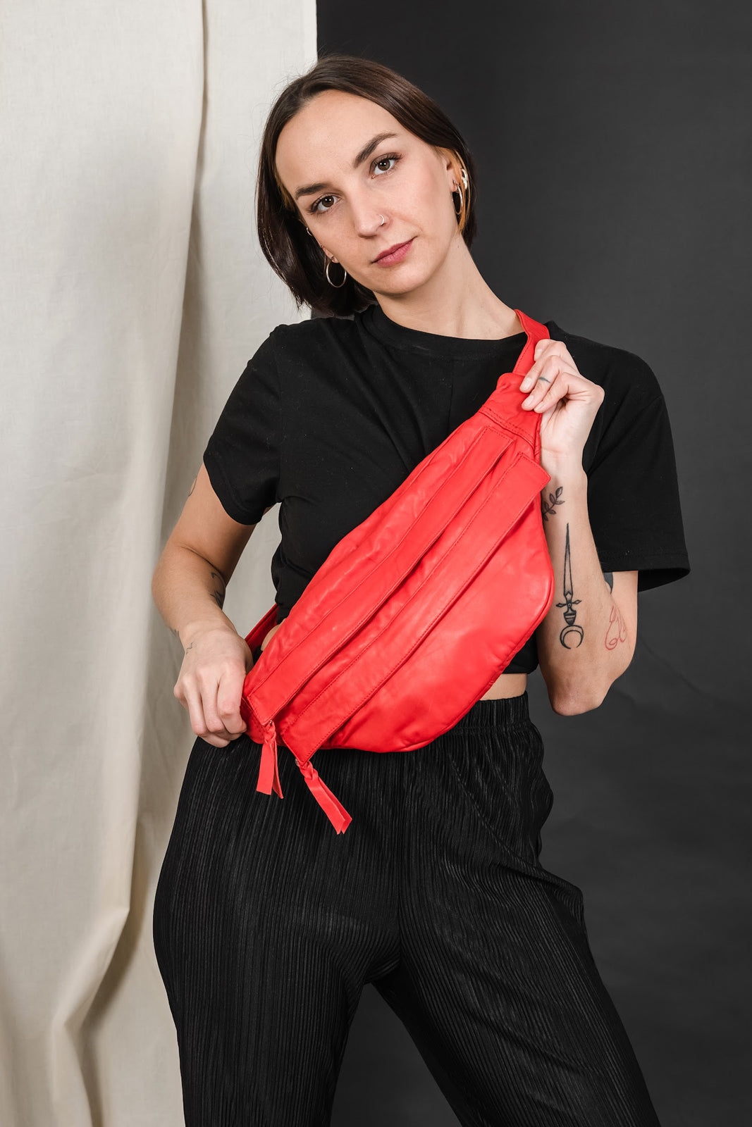 Slouchy Red Leather Bag