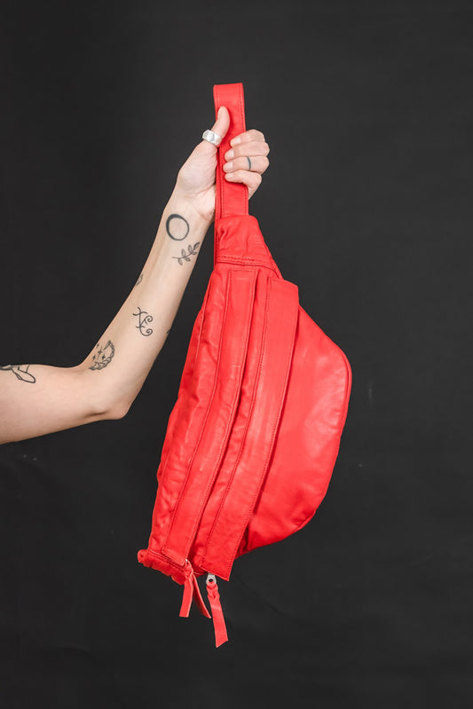 Slouchy Red Leather Bag