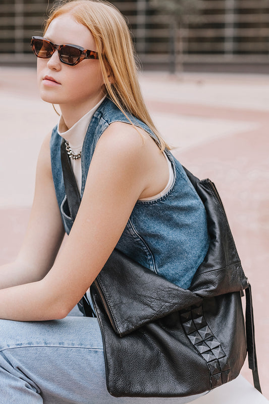 Slouchy Leather Hobo Bag