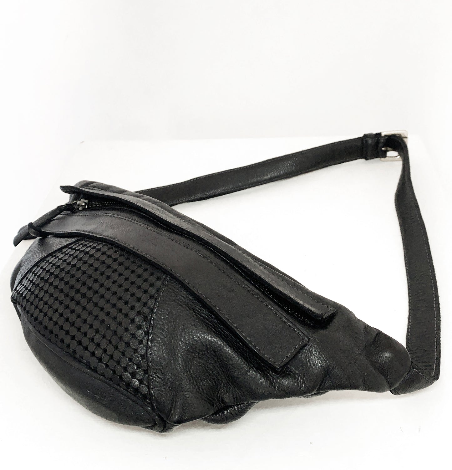 Italian Leather Sling Bag Black