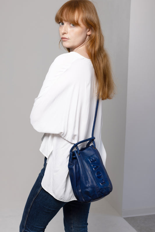 Electric Blue Love Bucket Bag
