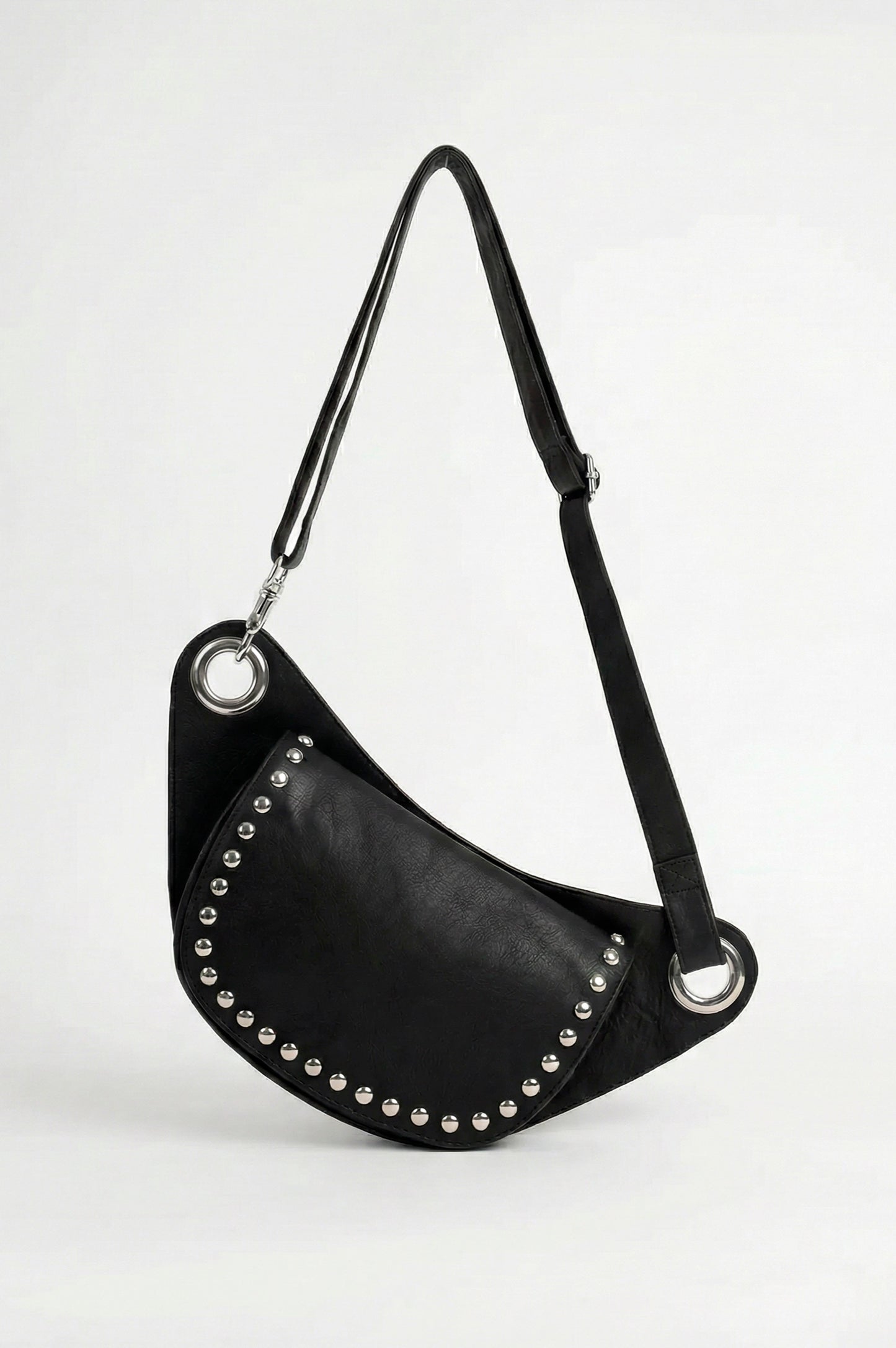 Black Studded Flap Bag