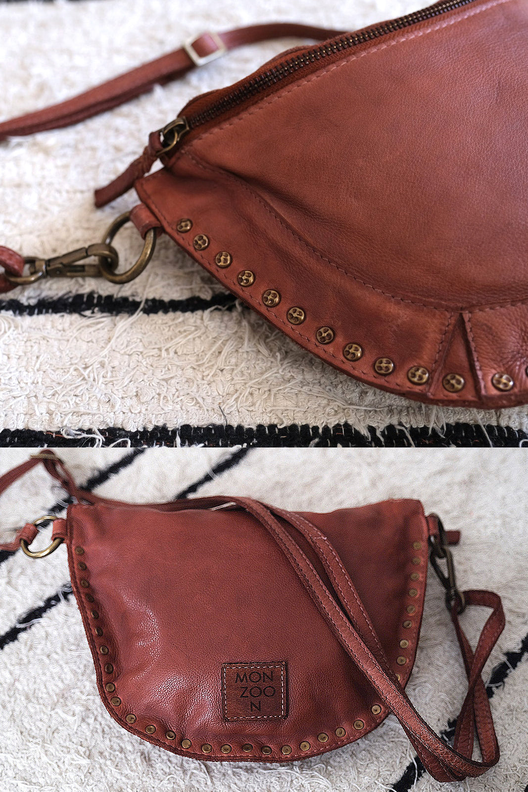 Tan Half Moon Purse