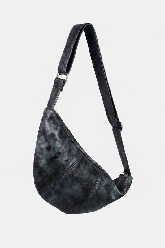 Vintage Grey Half Moon Bag