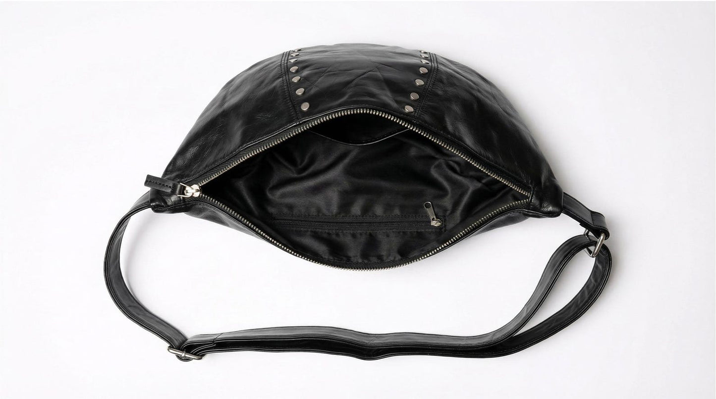 Studded Crescent Sling Bag