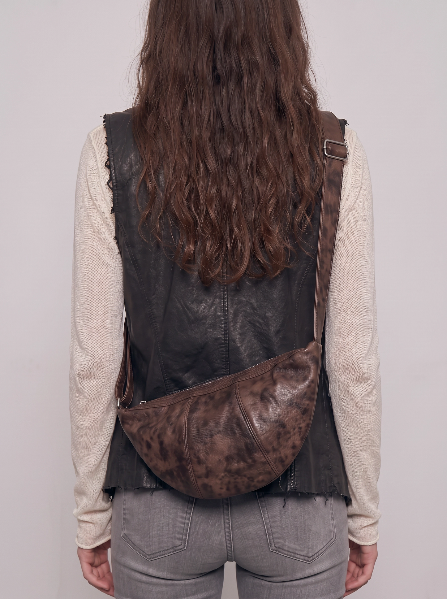 Vintage Brown Croissant Bag