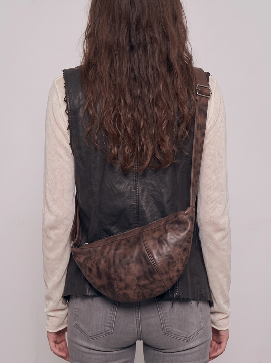 Vintage Brown Croissant Bag