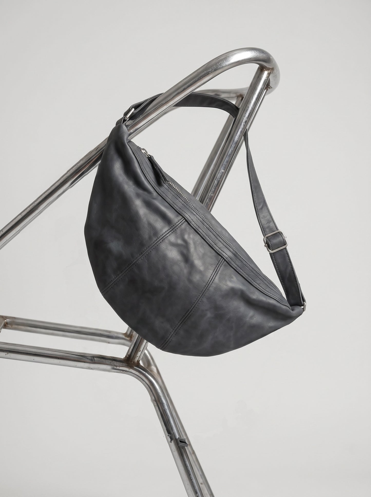 Vintage Grey Half Moon Bag