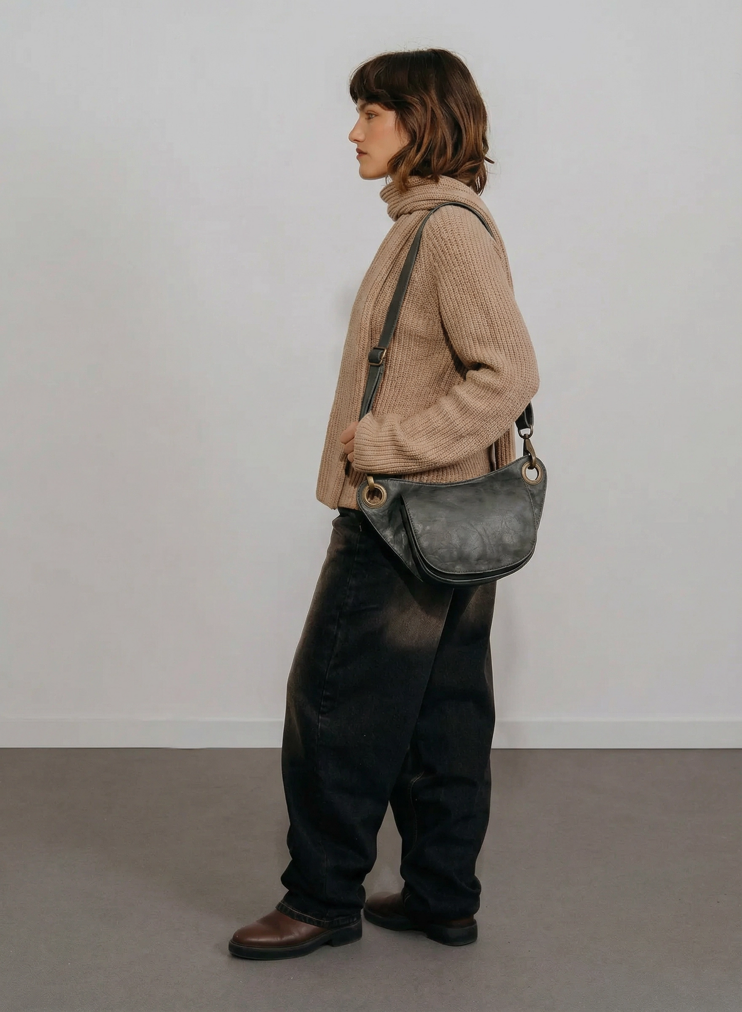 Grey Distressed Travel Pouch