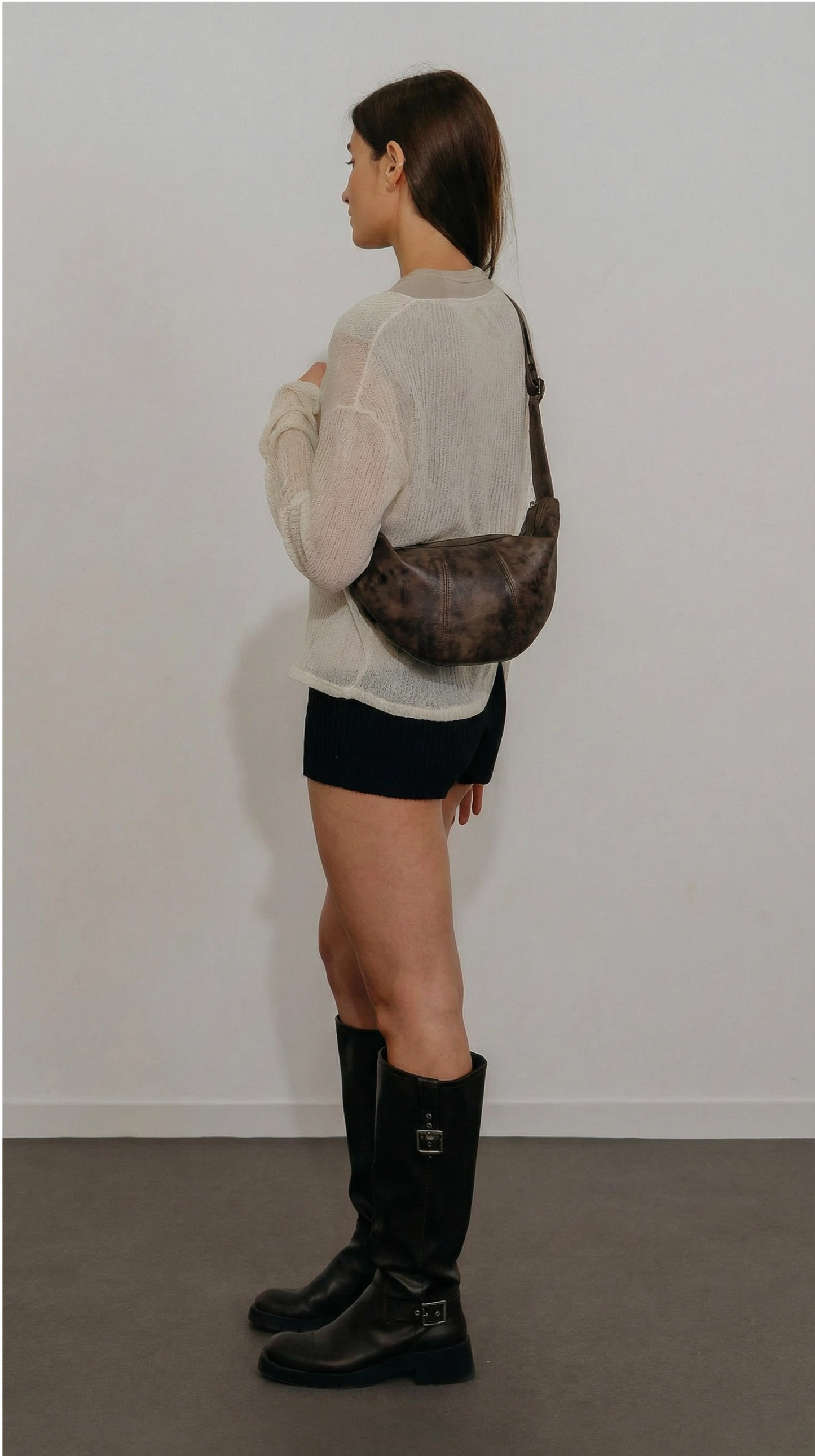 Vintage Brown Croissant Bag