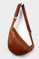 Cognac Brown Half Moon Bag