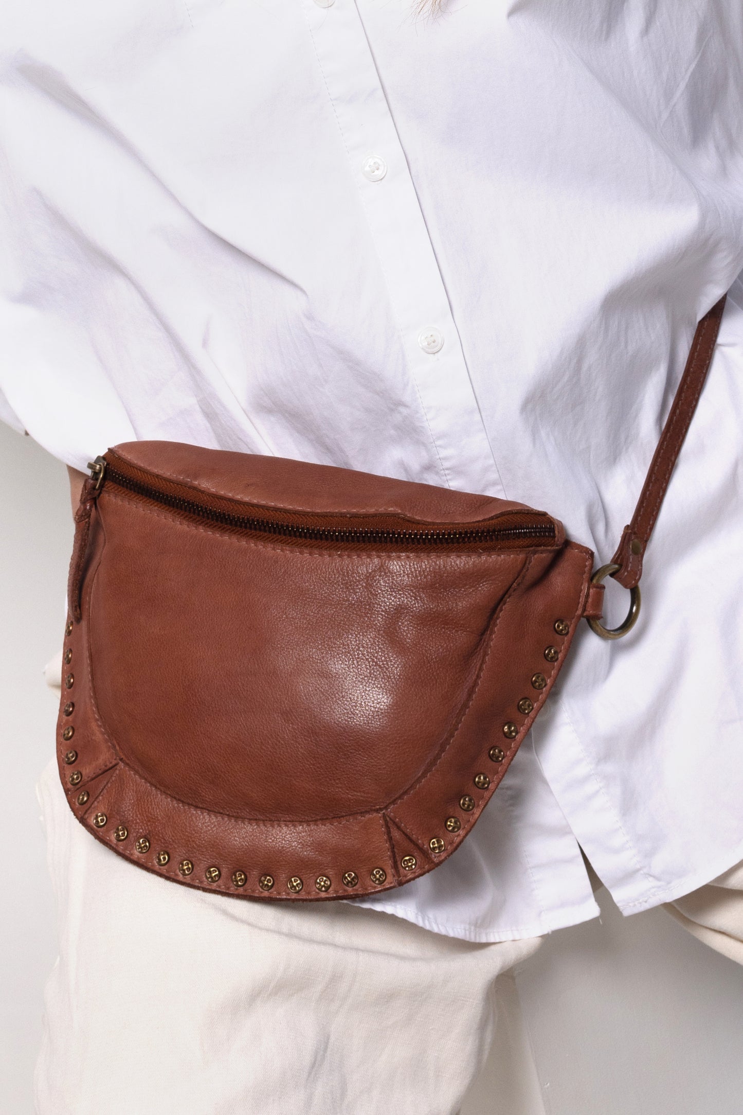 Tan Half Moon Purse