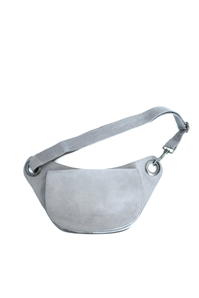 Grey Soft Leather Shoulder Bag
