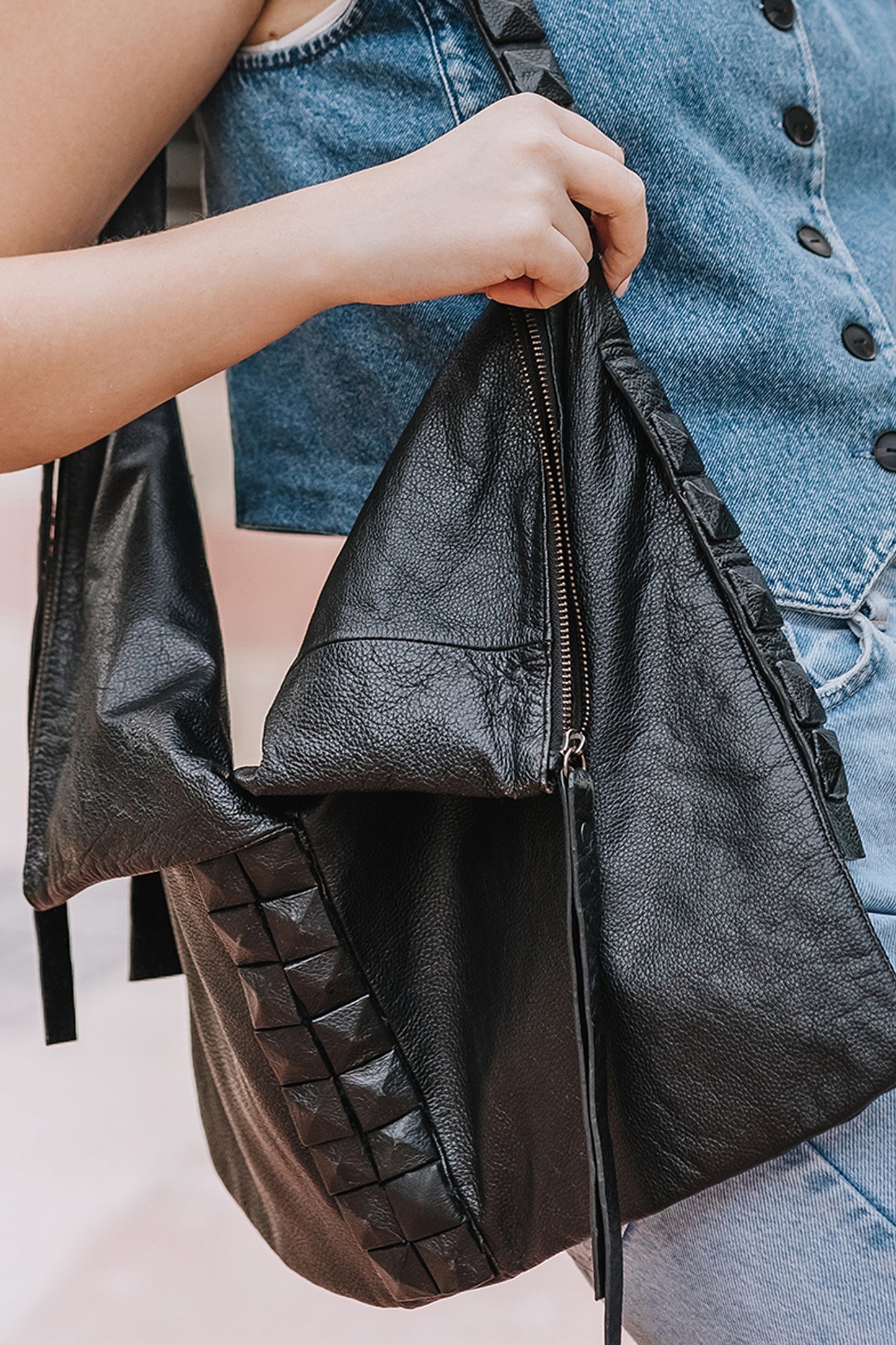 Slouchy Leather Hobo Bag