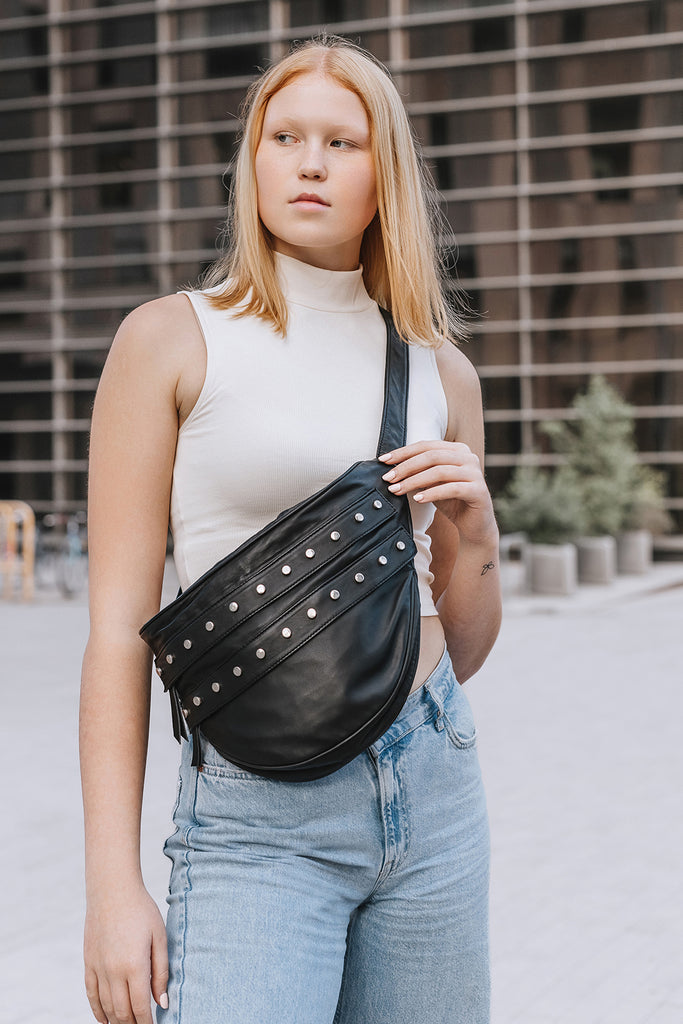 Oversized Leather Fanny Pack Leather Belt Bag Leather Bum 