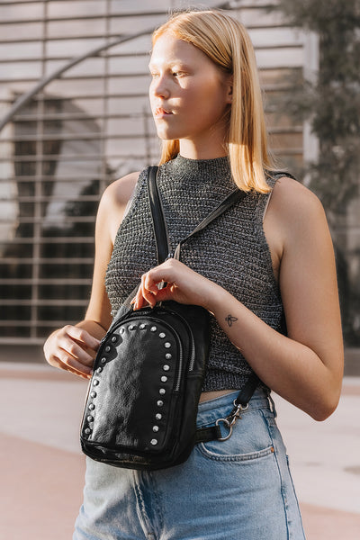 Small Edgy Leather Backpack – MONZOON