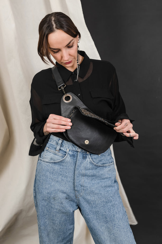 Studded Leather Fanny Pack
