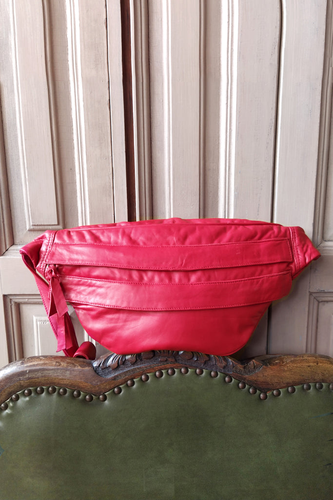 Slouchy Red Leather Bag